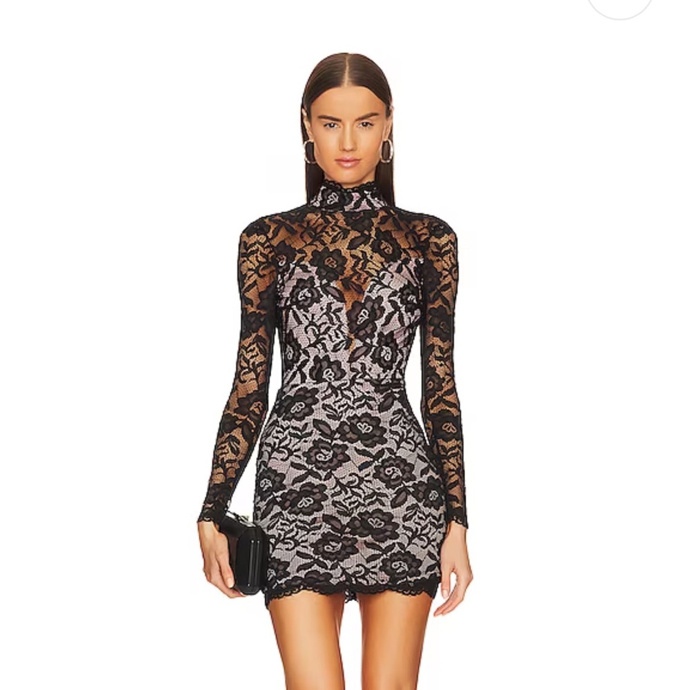 Michael Costello x REVOLVE Keira Mini Dress in Black
